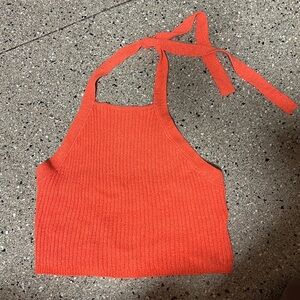 knit halter top open back cami